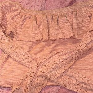 LC Lauren Conrad Pink Off-the-Shoulder Sweater